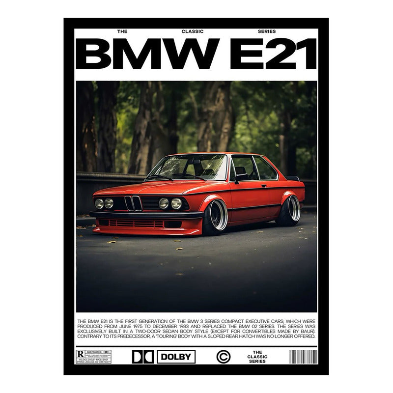 Cuadro 30x42cm Poster Tx Bmw E21 Auto Tunning Aleman Drift